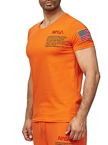 T-Shirt mit NASA-Logo Atmungsaktiv und Bequem für Sport und Freizeit Orange L von Redbridge