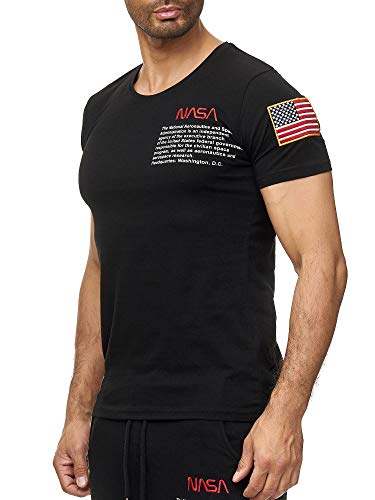 Red Bridge Herren T-Shirt NASA Logo USA Spaceshuttle Baumwolle Rundhals M1295 Schwarz M von Redbridge