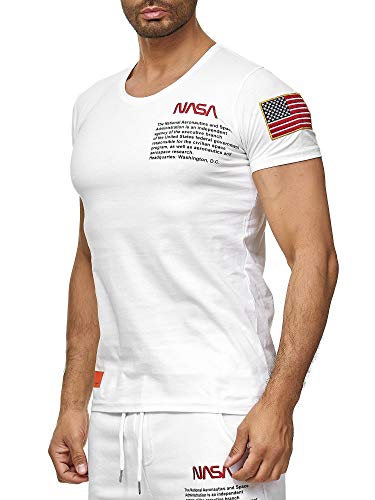 Red Bridge Herren T-Shirt NASA Logo USA Spaceshuttle Baumwolle Rundhals M1295 Weiß S von Redbridge