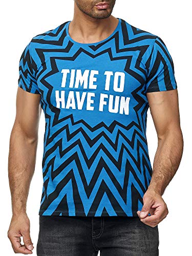 Red Bridge Herren T-Shirt Time to Have Fun Kurzarm Shirt Baumwolle Rundhals M1302 Saxeblau S von Redbridge