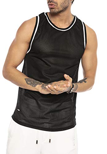 Red Bridge Herren Tank Top Mesh Fresh Air T-Shirt Ärmellos M1839 Schwarz XXL von Redbridge