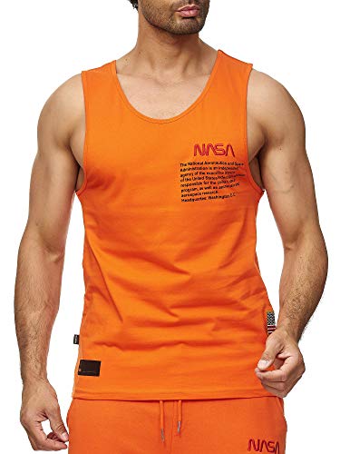 Red Bridge Herren Tank Top T-Shirt NASA Logo USA Ärmellos Baumwolle M1835 Orange M von Redbridge