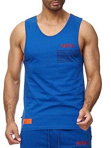 Red Bridge Herren Tank Top T-Shirt NASA Logo USA Ärmellos Baumwolle M1835 Saxeblau S von Redbridge