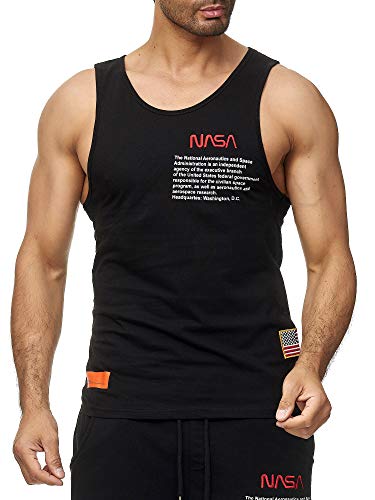 Red Bridge Herren Tank Top T-Shirt NASA Logo USA Ärmellos Baumwolle M1835 Schwarz L von Redbridge