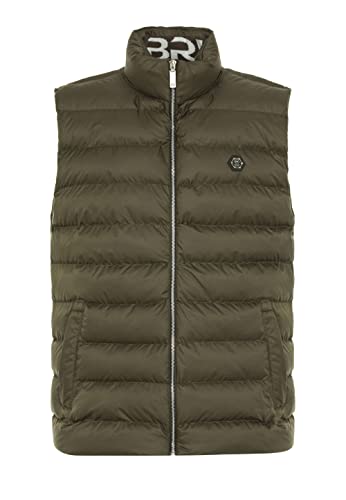 Redbridge Herren Weste mit Stehkragen Big Bubble Zipper Collar Print Khaki XL von Redbridge