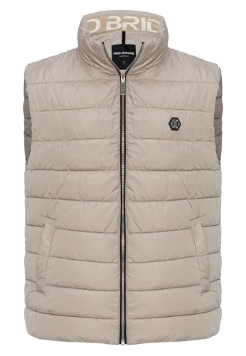Redbridge Herren Weste mit Stehkragen Big Bubble Zipper Jacke Collar Print Beige XXL von Redbridge