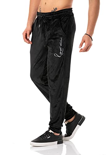 Red Bridge Jogging-Hose für Herren Jogger Sweat-Pants Freizeithose Velour Signature Schwarz L von Redbridge