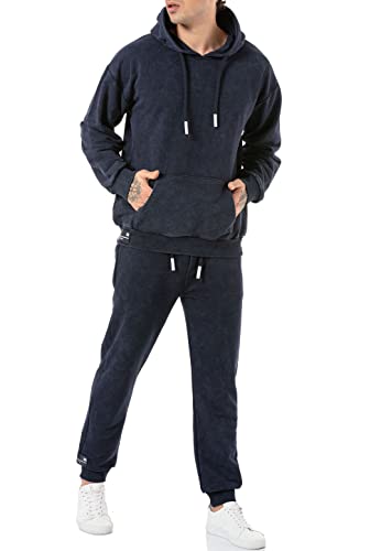 Redbridge 2-teiliger Oversize Hoodie Jogger Set Jogginganzug mit Hose Kombi Premium Dunkelblau M von Redbridge