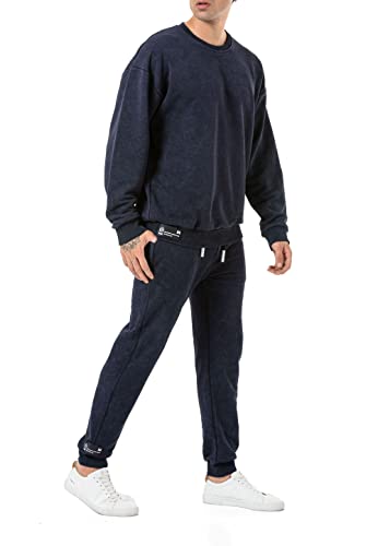 Redbridge 2-teiliger Oversize Sweatshirt Jogger Set Jogginganzug mit Hose Kombi Premium Dunkelblau XL von Redbridge