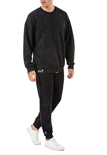 Redbridge 2-teiliger Oversize Sweatshirt Jogger Set Jogginganzug mit Hose Kombi Premium Dunkelgrau L von Redbridge