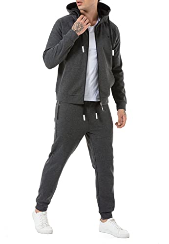 Redbridge 2-teiliges Set Sweatjacke und Jogger Jogginganzug Kombi Premium Dunkelgrau M von Redbridge