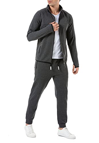 Redbridge Trainingsanzug Zweiteiliger Sportanzug mit Reißverschlussjacke und Jogginghose für Fitness und Freizeit Dunkelgrau M von Redbridge