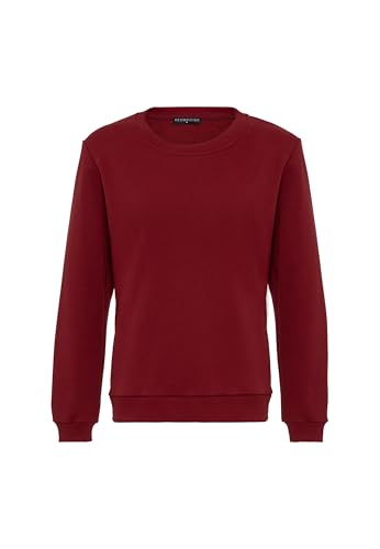 Redbridge Basic Sweatshirt Klassischer Pullover mit Rundhalsausschnitt Lässiger Stil Bordeaux 3XL von Redbridge