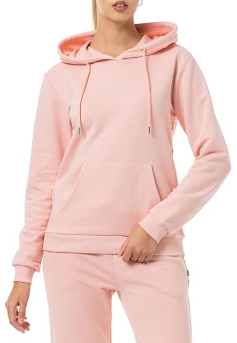 Redbridge Damen Hoodie Bequemer Kapuzenpullover mit Kängurutasche Lässiger Sweatshirt-Look für Alltag und Freizeit Pink XL von Redbridge