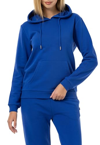 Redbridge Damen Hoodie Bequemer Kapuzenpullover mit Kängurutasche Lässiger Sweatshirt-Look für Alltag und Freizeit Saxeblau L von Redbridge