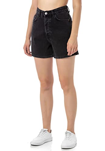 Redbridge Damen Jeans Shorts Kurze Hose Bermuda Sommer Jeansshorts High Waist W26 Schwarz von Redbridge