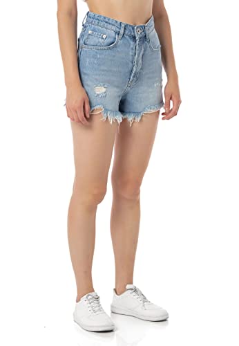 Redbridge Damen Jeans Shorts Kurze Hose Bermuda Sommer Jeansshorts High Waist W31 Hellblau von Redbridge