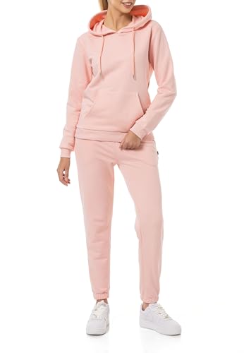 Redbridge Damen Jogginganzug Bequemer Zweiteiler mit Hoodie und Jogginghose Lässiger Freizeitanzug für Sport und Alltag Pink XL von Redbridge