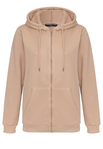 Redbridge Damen Premium Basic Kapuzenjacke Sweatjacke für Alltag und Freizeit Beige S von Redbridge