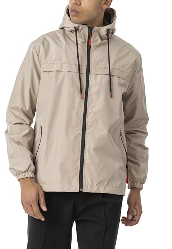 Redbridge - Diga Herren Regenjacke Leichte Übergangsjacke mit Reißverschlusstaschen Wasserdicht Windabweisend Beige M von Redbridge