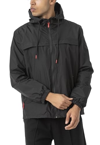 Redbridge - Diga Herren Regenjacke Leichte Übergangsjacke mit Reißverschlusstaschen Wasserdicht Windabweisend Schwarz S von Redbridge