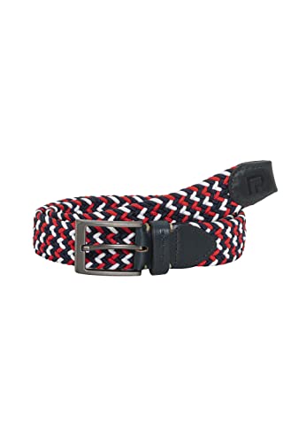Redbridge Geflochtener Gürtel Elastisch Flexibel verstellbar Unisex Stretchgürtel Rot-Navyblau-Weiß 85 von Redbridge