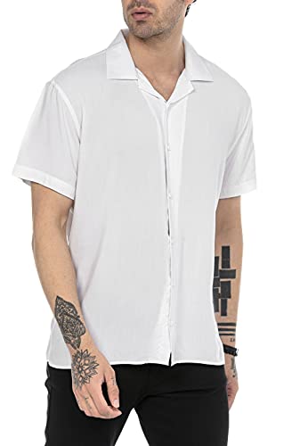 Redbridge Hemd für Herren Freizeit-Hemd Kurzarm Casual Leichter Stoff Weiß L von Redbridge