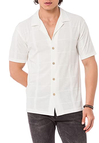 Redbridge Hemd für Herren Freizeit-Hemd Kurzarm Leichter Stoff S Weiß von Redbridge