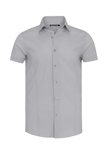Redbridge Stilvolles Hemd Freizeithemd Kurzarm Business Casual Grau L von Redbridge