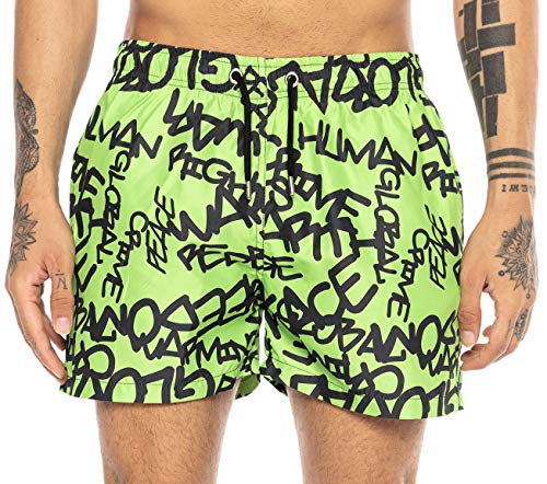 Redbridge Herren Badehose Badeshorts kurz schnelltrocknend Graffiti Tag Grün L von Redbridge