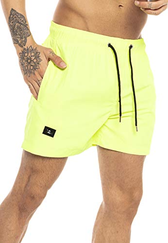 Redbridge Herren Badehose kurz Badeshorts schnelltrocknend Gelb M von Redbridge