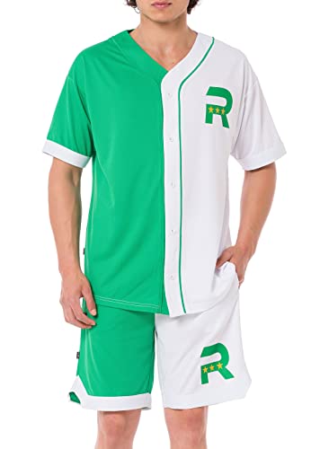 Redbridge Herren Baseball Set Freizeitanzug Jogginganzug Trikot und Shorts Grün- Weiß L von Redbridge