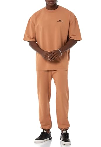 Redbridge Herren Basic Jogginganzug Tracksuit Set T-Shirt & Hose Caramel S von Redbridge