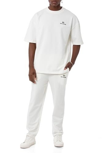 Redbridge Herren Basic Jogginganzug Tracksuit Set T-Shirt & Hose Ecru M von Redbridge