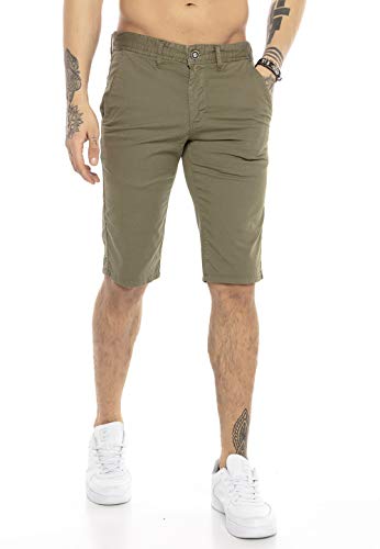 Redbridge Herren Chino Shorts Bermuda Kurze Hose Business Casual Knielang Khaki W40 von Redbridge