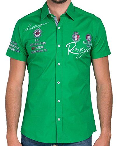 Redbridge Herren Freizeithemd R-2122 Slim-Fit L Grün Green von Redbridge
