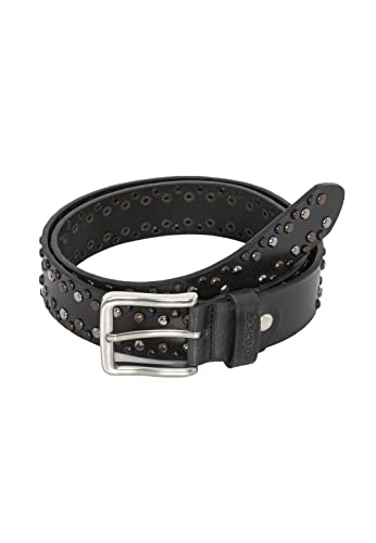 Redbridge Herren Gürtel Echtleder mit Nieten Nietengürtel Ledergürtel Leather Belt Schwarz 110 von Redbridge