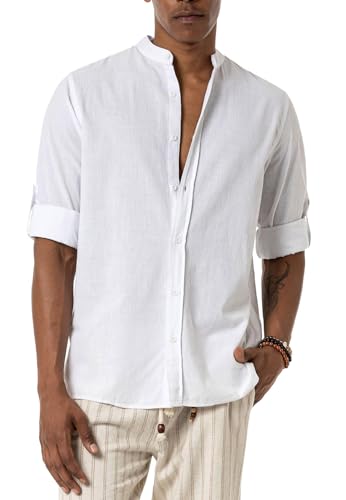 Redbridge Luftiges Herren Hemd Freizeithemd Casual Business Baumwolle Weiß L von Redbridge