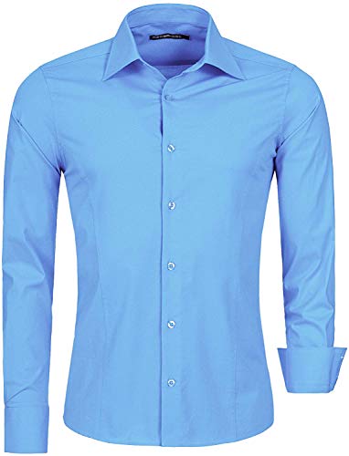 Redbridge Herren Hemd Slim Fit Bügelleicht Business Freizeithemd Langarm von Redbridge
