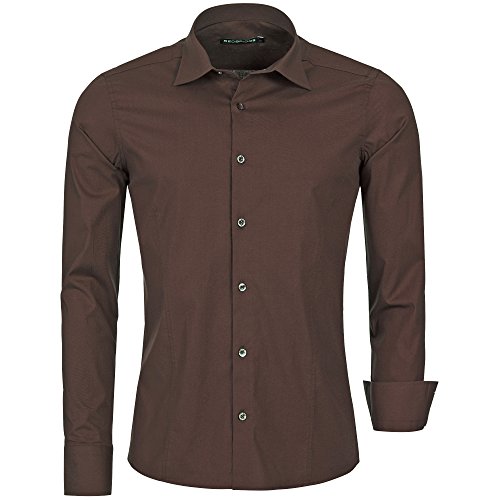 Redbridge Herren Hemd Slim Fit Bügelleicht Business Freizeithemd Langarm von Redbridge