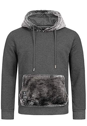 Redbridge Herren Hoodie Kapuzenpullover Teddyfell Pullover Kunstfell Anthrazit XL von Redbridge