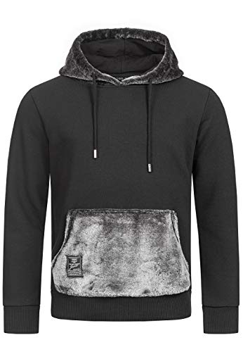 Redbridge Herren Hoodie Kapuzenpullover Teddyfell Pullover Kunstfell Schwarz L von Redbridge