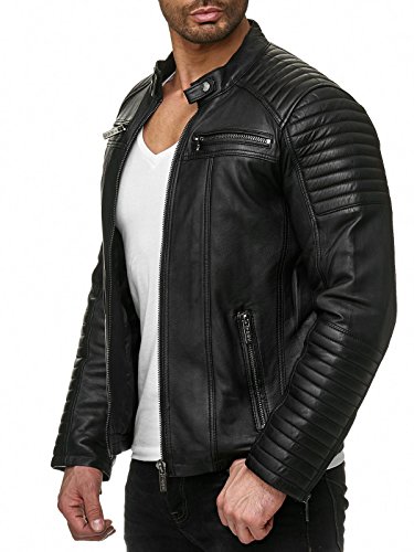 Redbridge Herren Jacke Kunst- Lederjacke Bikerjacke Biker Übergangsjacke M6013 AIR, Schwarz, M von Redbridge