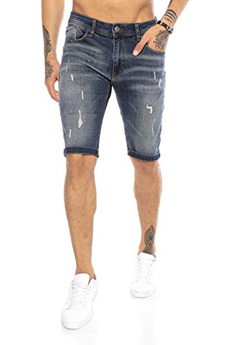 Redbridge Herren Jeans Shorts Kurze Hose Denim Destroyed Dunkelblau W28 von Redbridge