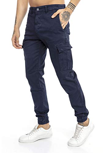 Redbridge Herren Jogger Denim Cargo Hose Colored Jeans Jeanshose schmales Bein Blau W33 L32 von Redbridge