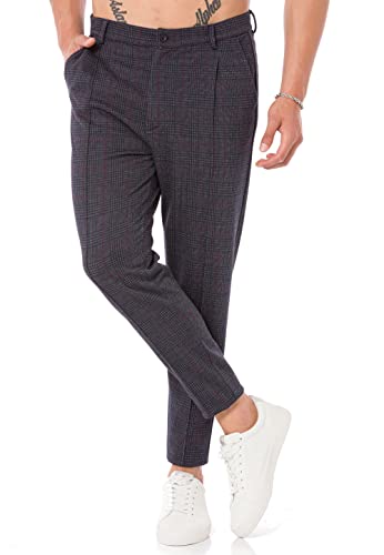 Redbridge Herren Jogginghose im Chino Hosen Style Jogger Hose Freizeithose kariert L Anthrazit von Redbridge