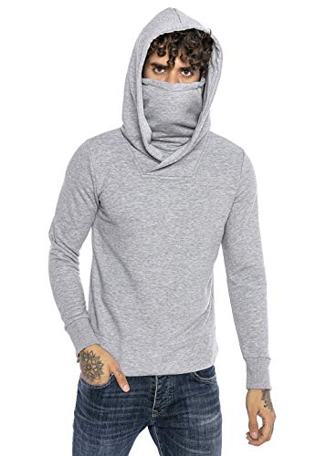 Redbridge Herren Kapuzenpullover Hoodie Sweatshirt mit Kapuze und Stehkragen Grau M von Redbridge