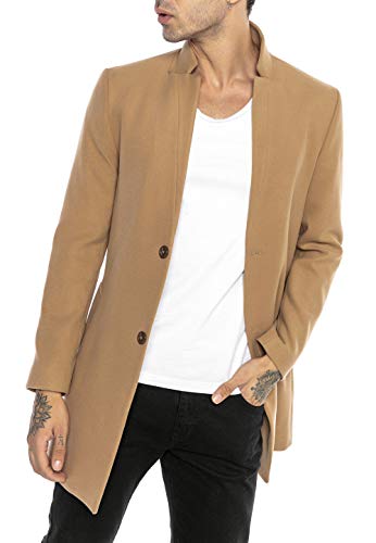 Redbridge Herren Mantel Elegant lange Jacke Slim-Fit Classy Understatement Braun L von Redbridge