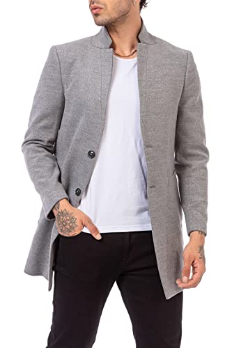 Redbridge Herren Mantel Elegant lange Jacke Slim-Fit Classy Understatement Grau M von Redbridge