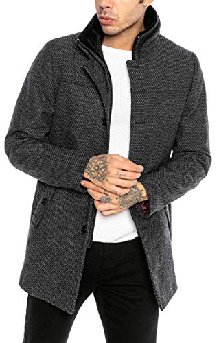 Redbridge Herren Mantel Jacke Winter Classy Chic Elegant Transformable Honeycomb Anthrazit M von Redbridge